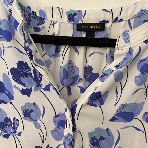 Talbots floral pattern sleeveless shirt size large - Picture 4 of 6